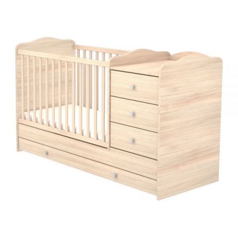 Patut copii transformabil din lemn cu 4 sertare Hubners Eva Kombi 120x60 cm natur - imagine 6